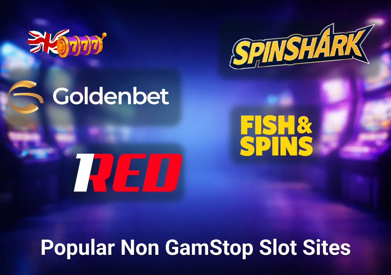 Popular non GamStop slot sites in the UK including Goldenbet SpinShark Fish and Spins